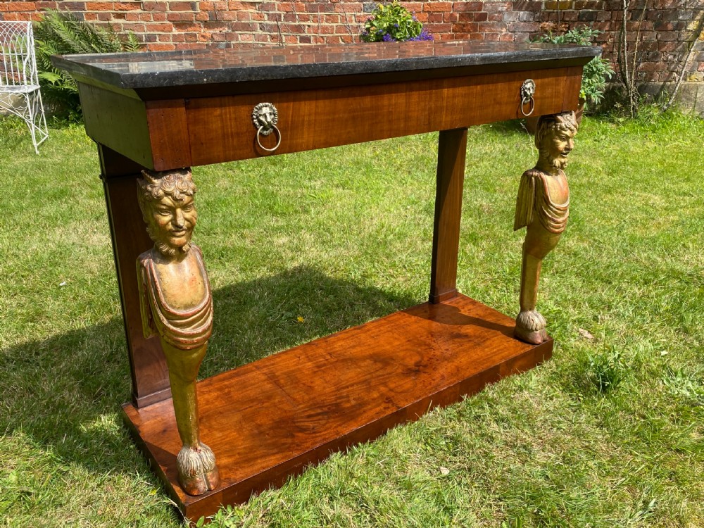 French Empire console table with satyrs  View II