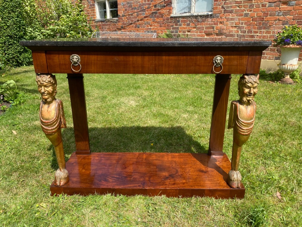 French Empire console table with satyrs  View III