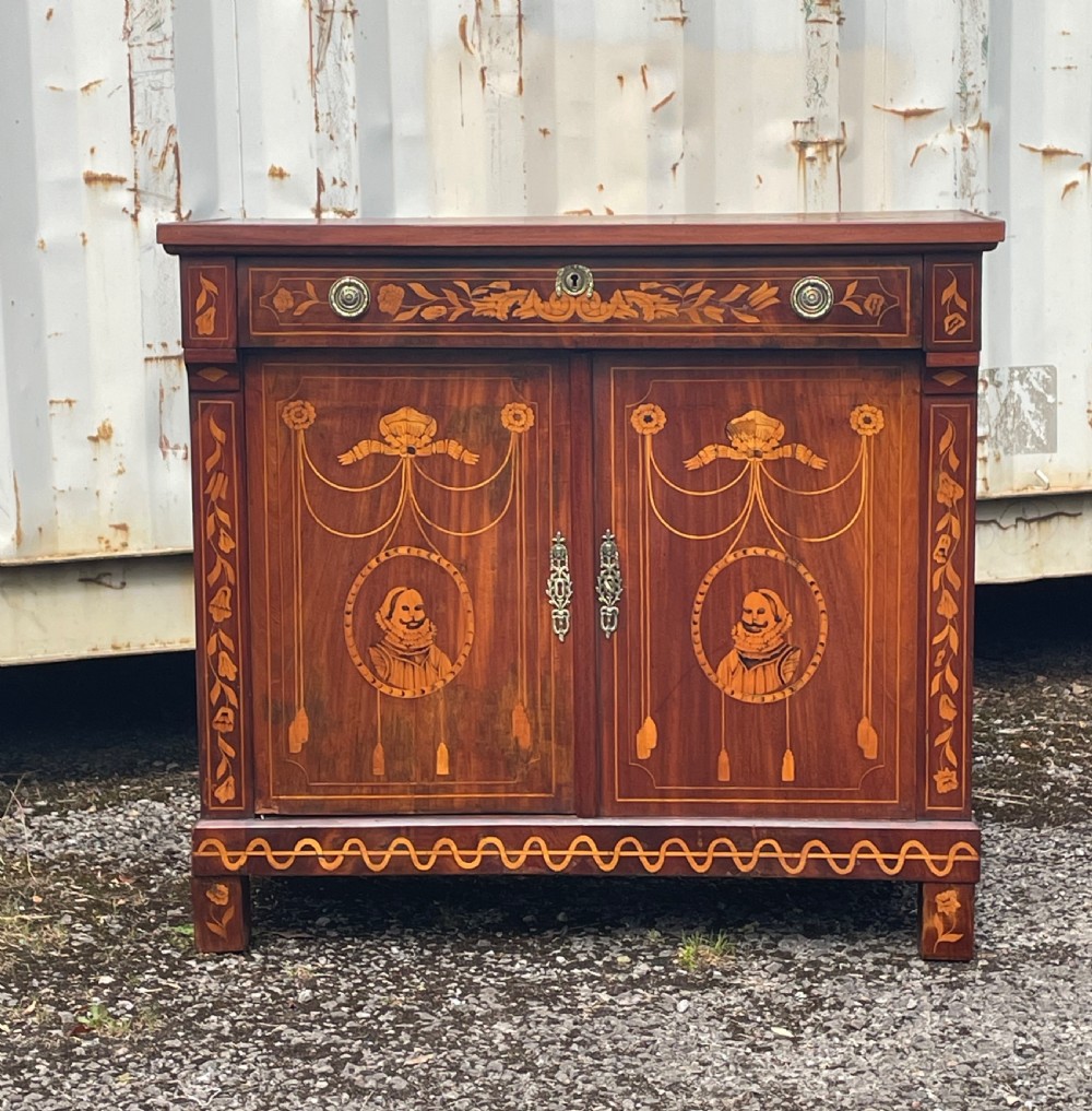 Dutch Marquetry Mahogany Cabinet  View II
