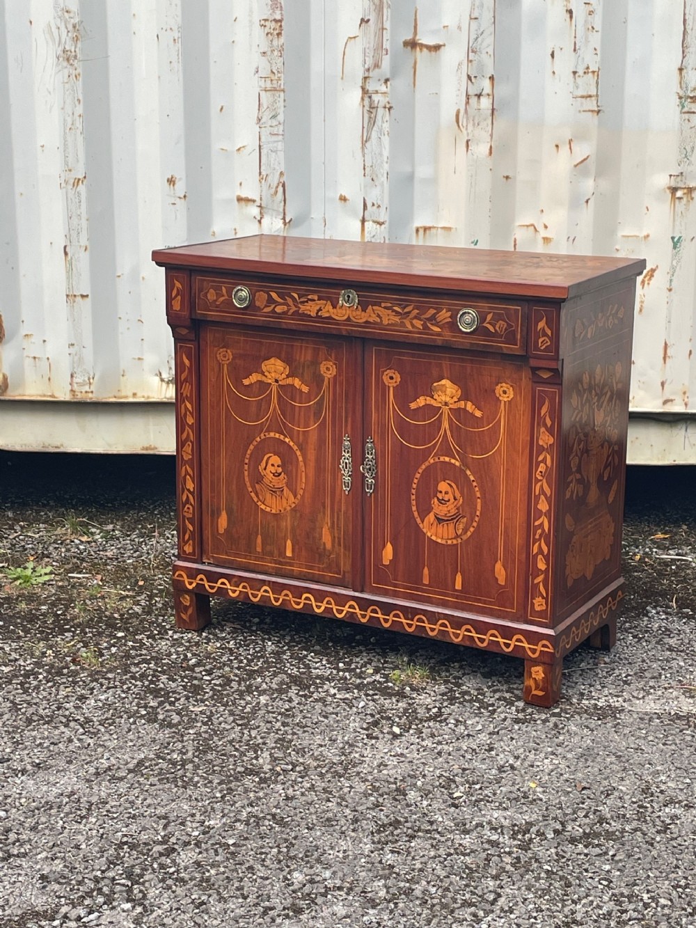 Dutch Marquetry Mahogany Cabinet 
