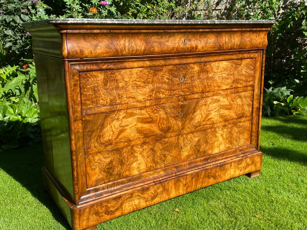 French figured walnut commode View II