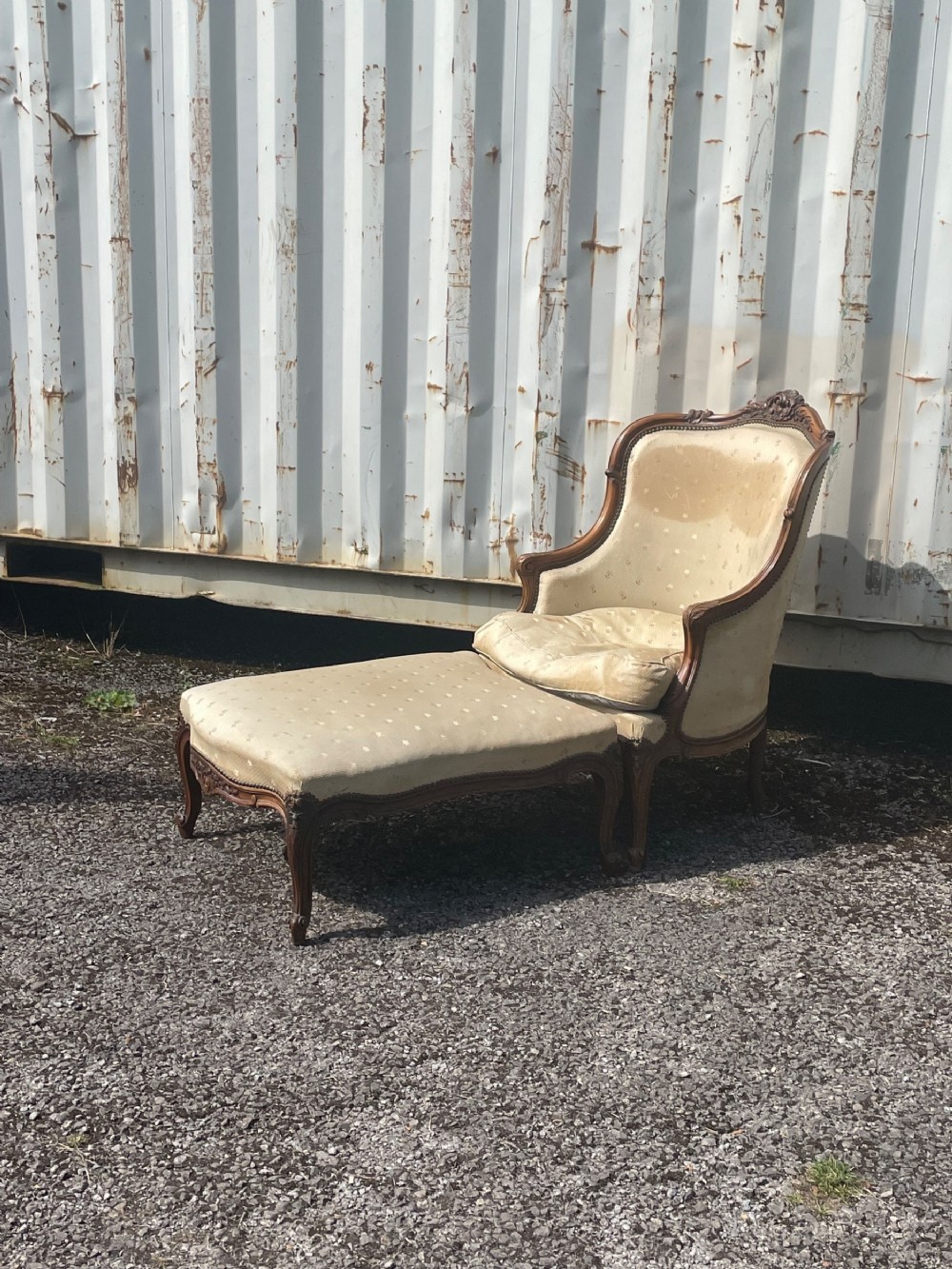 Walnut chair and stool , duchess