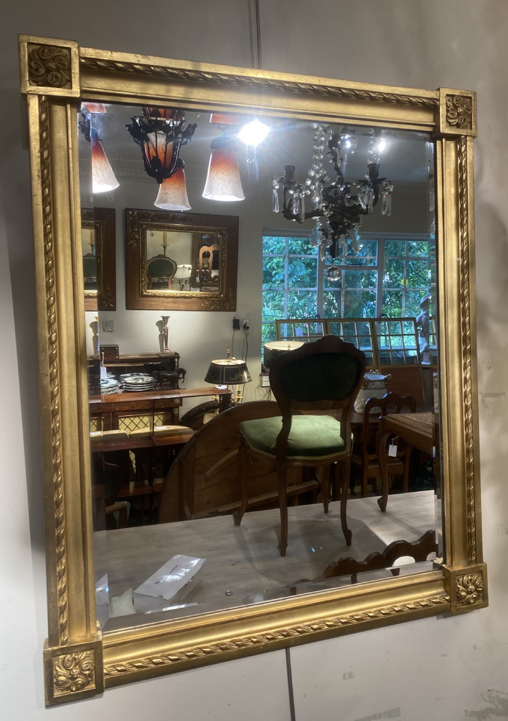Small gilt bevelled glass mirror