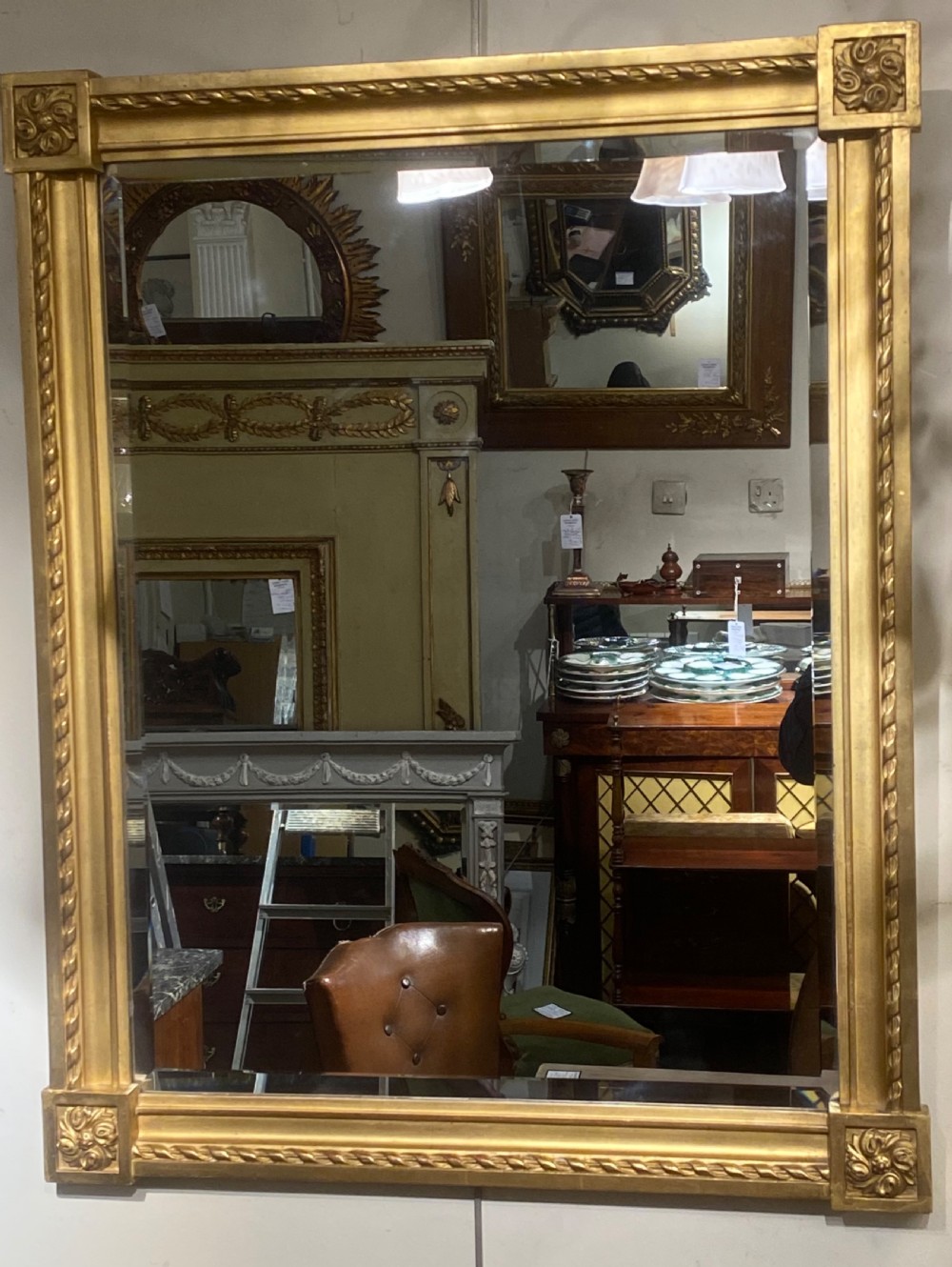 Small gilt bevelled glass mirror View II