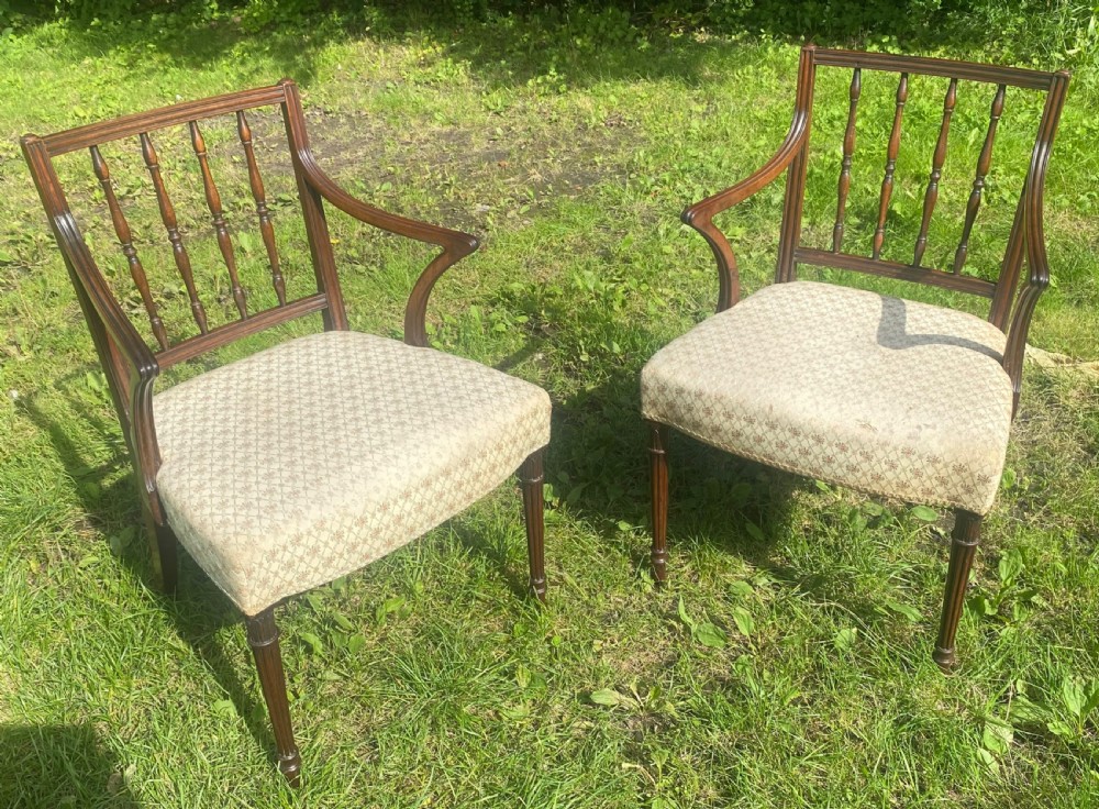 Pair of Sheraton armchairs  View V