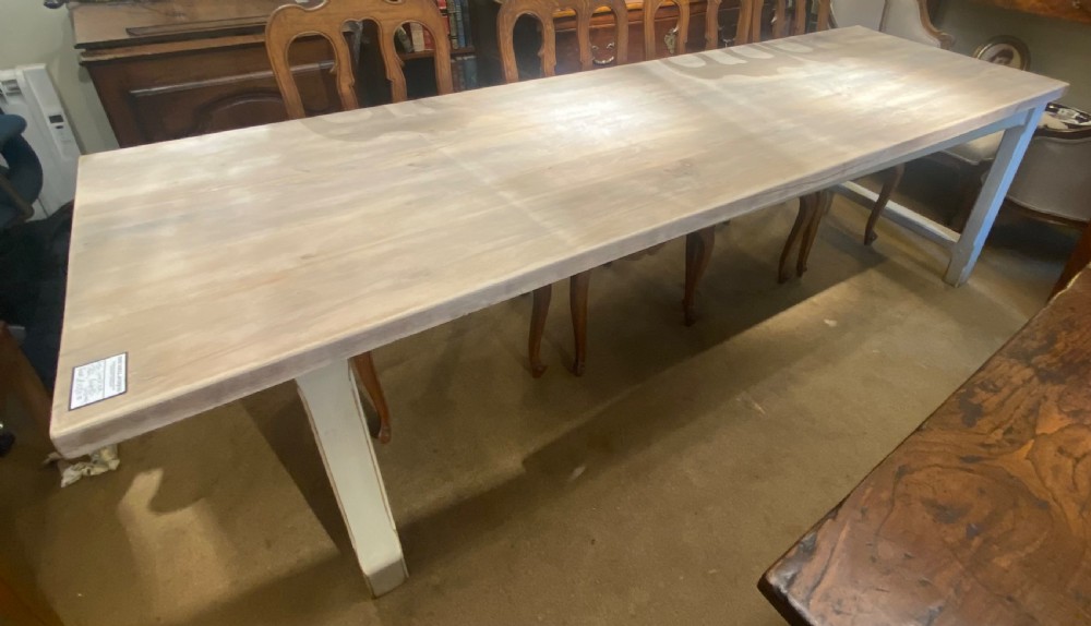 Large bleached oak country table View III