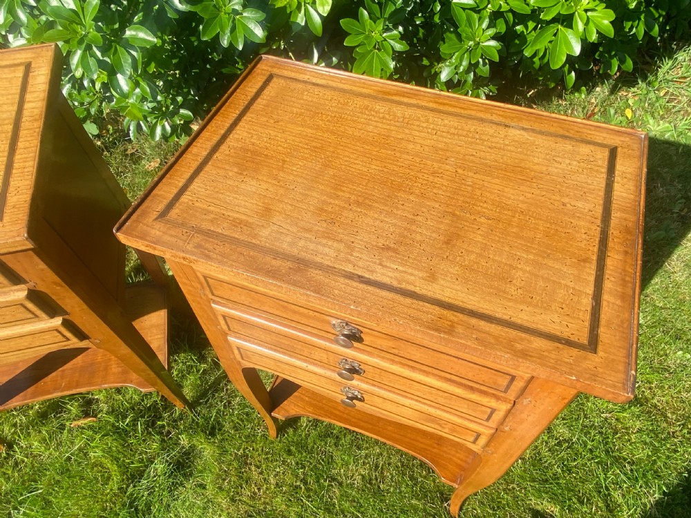 Attractive pair of cherrywood bedside tables View II