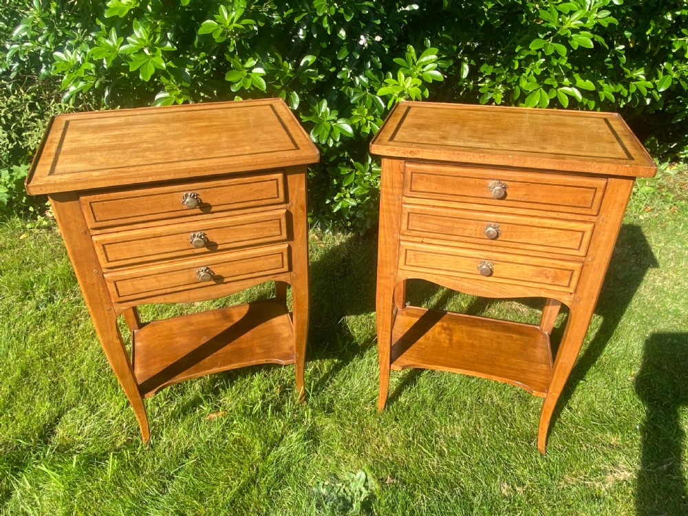 Attractive pair of cherrywood bedside tables View IV