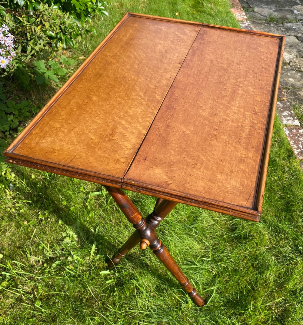 Folding occasional table in Birdseye Maple  View II