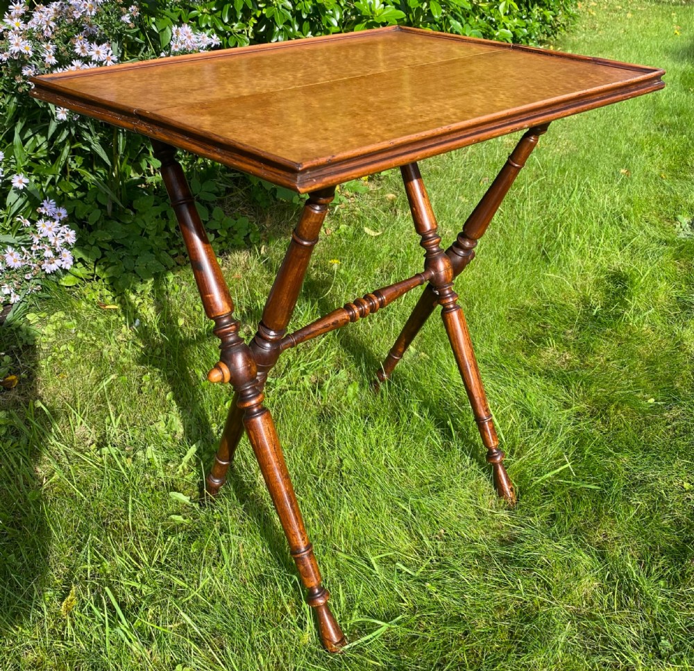 Folding occasional table in Birdseye Maple  View III