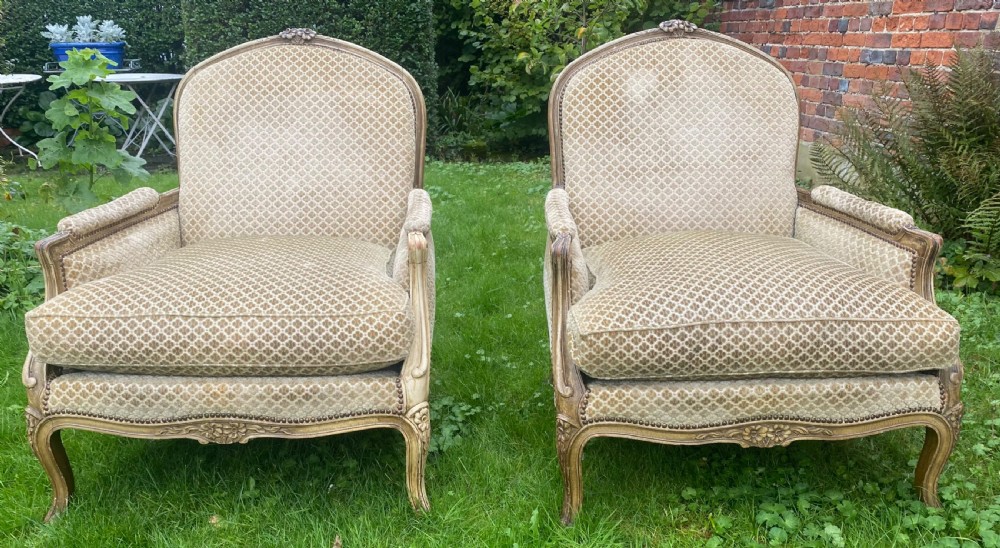 Pair of very large, deep Bergere armchairs  View III