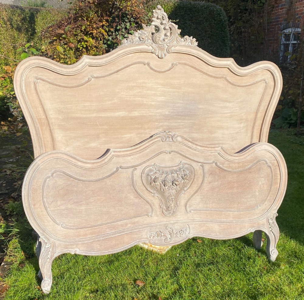 Kingsize limed oak French bed