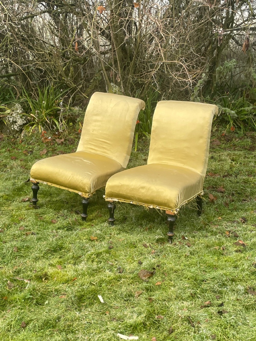 Pair of French Slipper Chairs 
