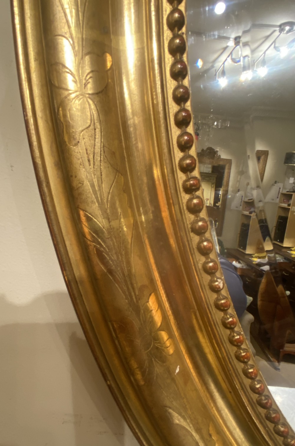Large oval gilt mirror  View III