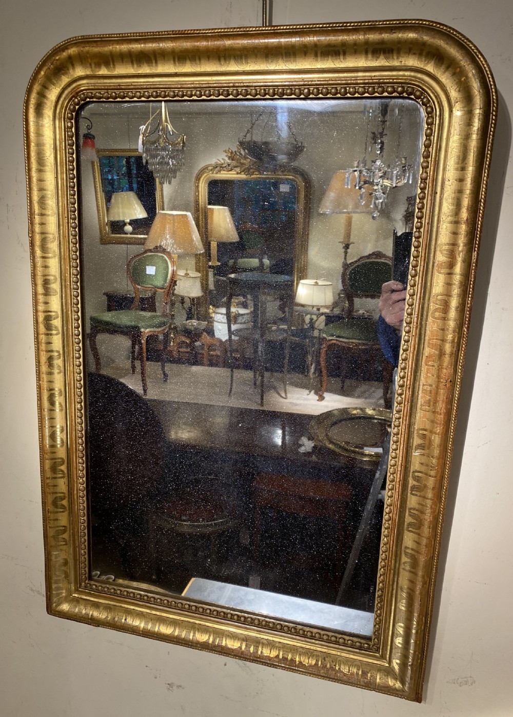 Louis Philippe small gilt French mirror  View II