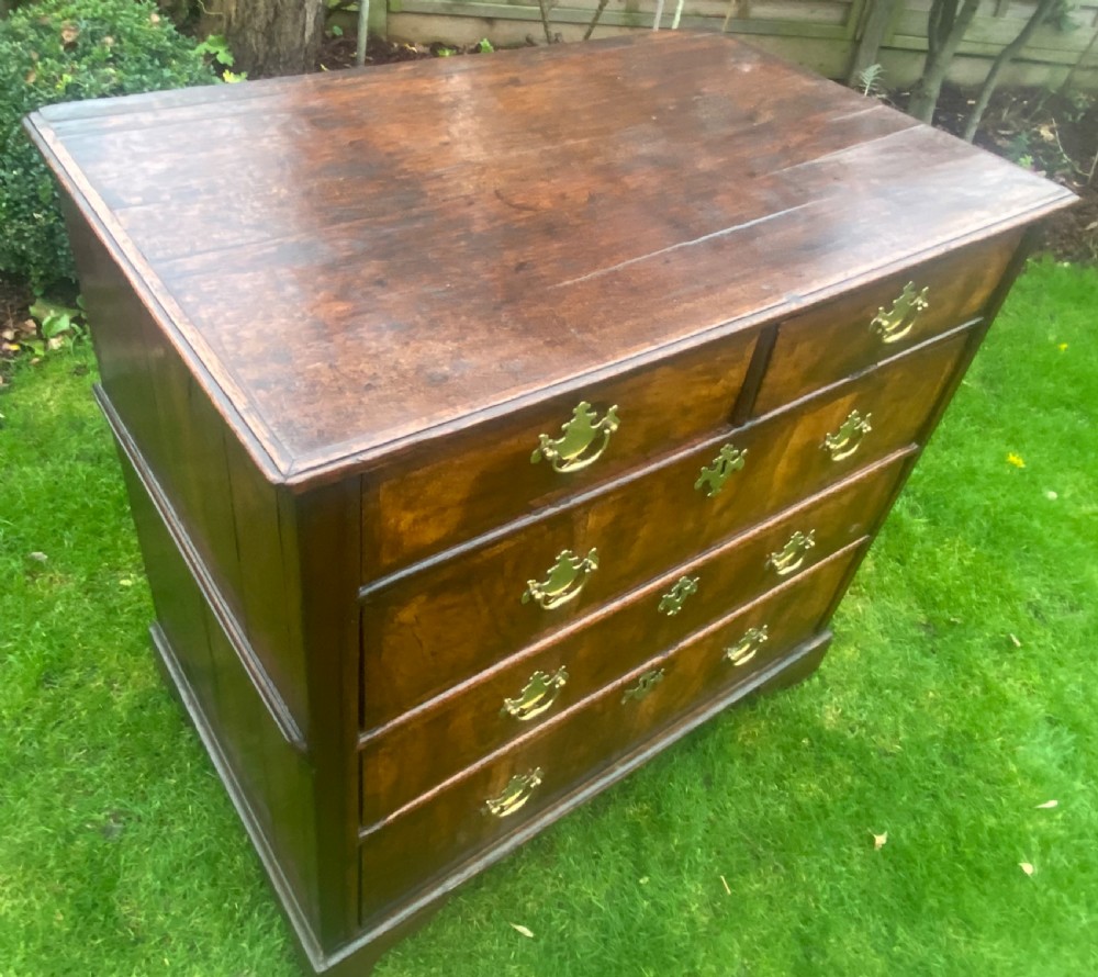 Early 18th century chest in burr walnut and oak  View II