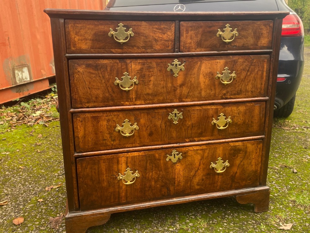 Early 18th century chest in burr walnut and oak  View V