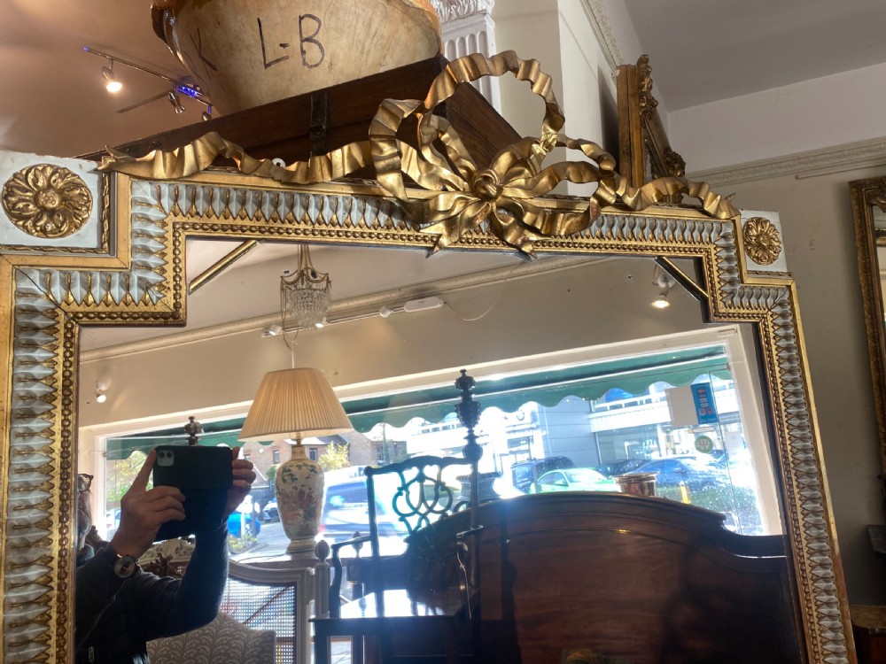 Large French painted and gilt mirror  View V