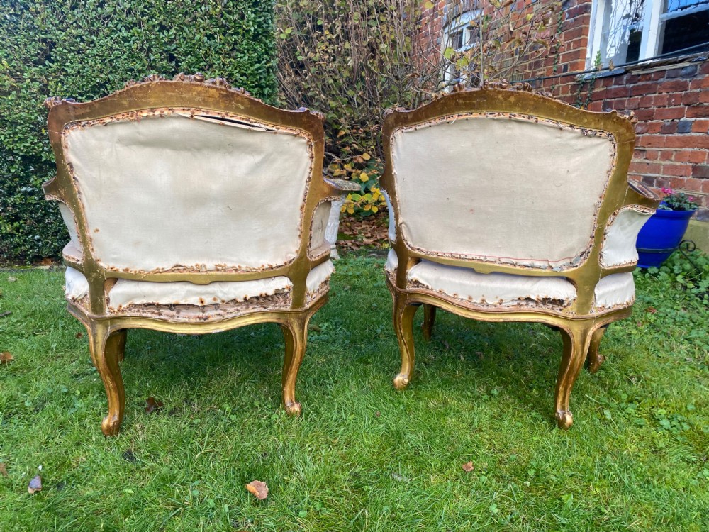 Pair of English gilt armchairs  View IV