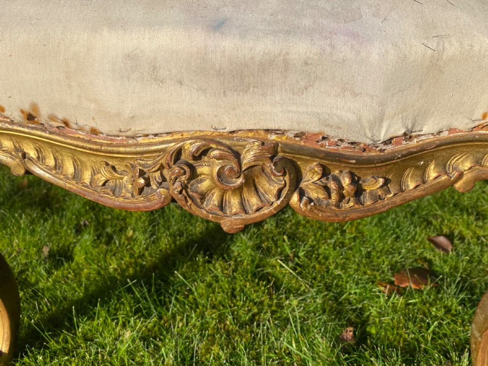 Pair of English gilt armchairs  View V
