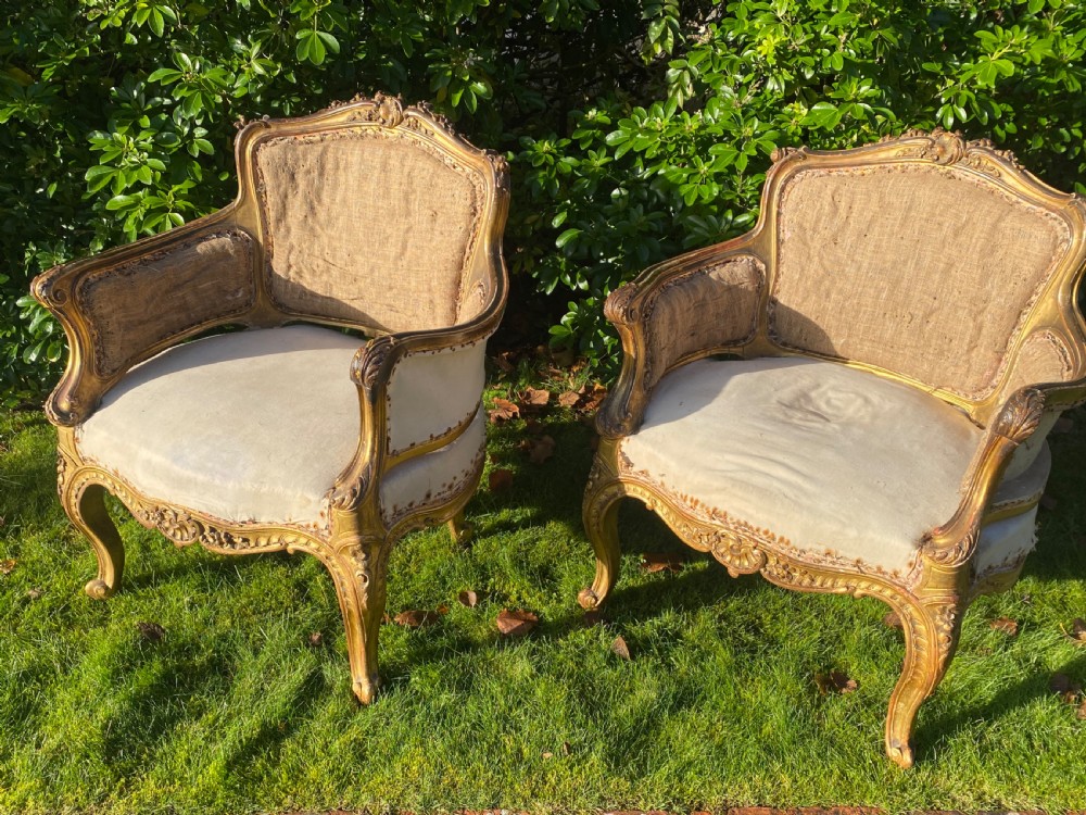 Pair of English gilt armchairs  View VI