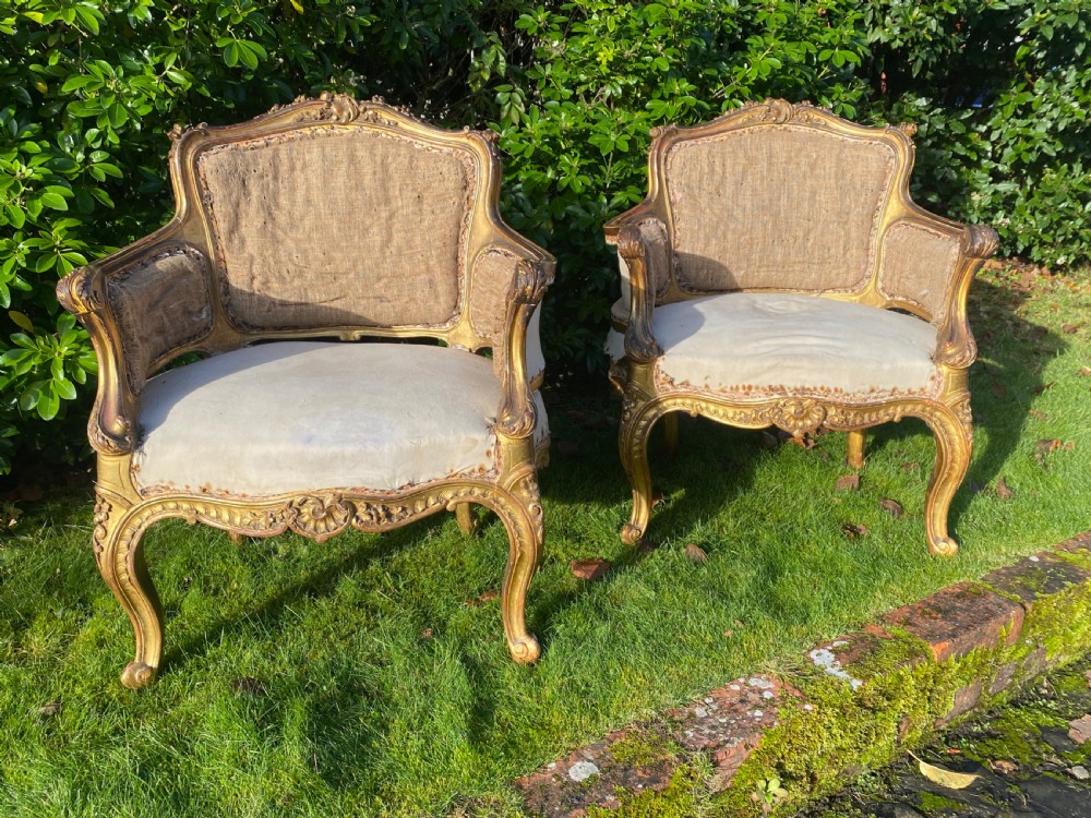 Pair of English gilt armchairs  View VII