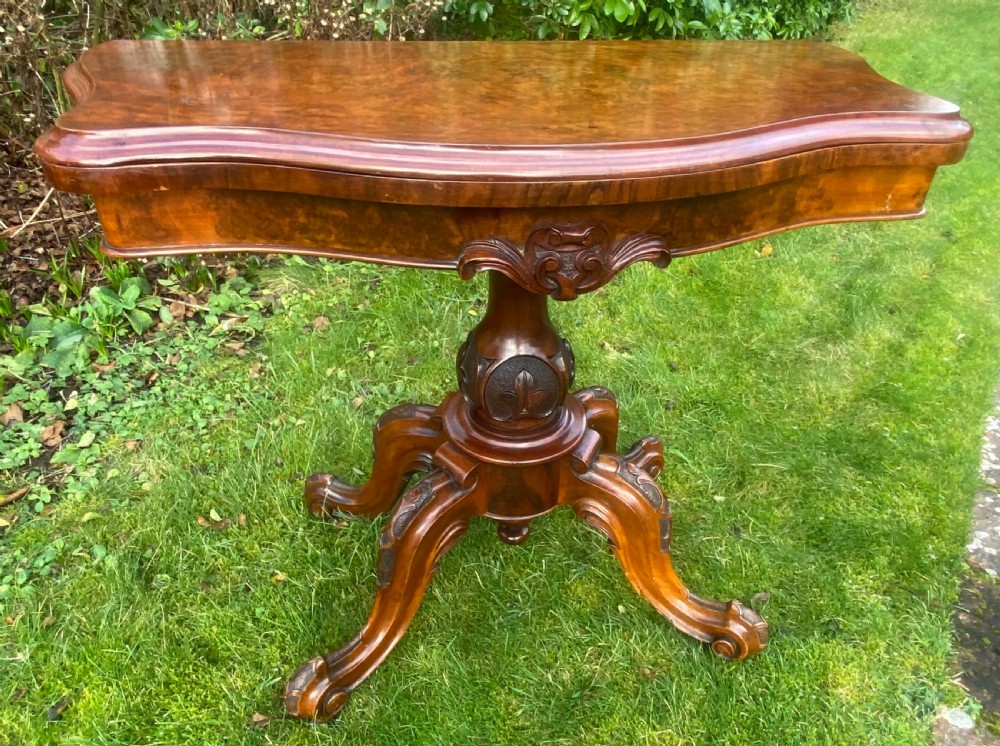 Burr walnut card table View VI