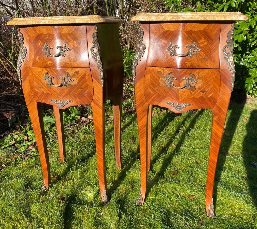 Pair of marquetry bedside tables  View III