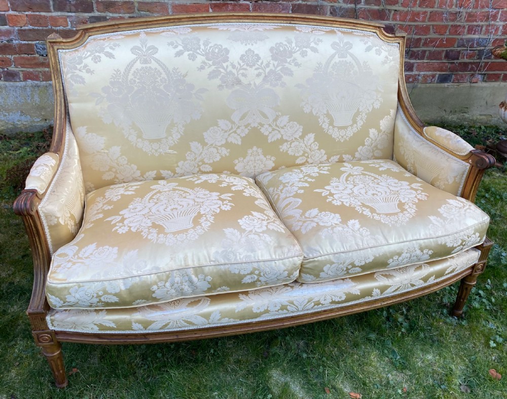 Silk covered 2 seater sofa View II