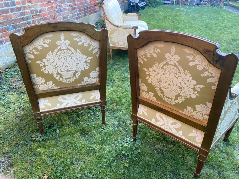 Pair of silk covered Armchairs  View IV