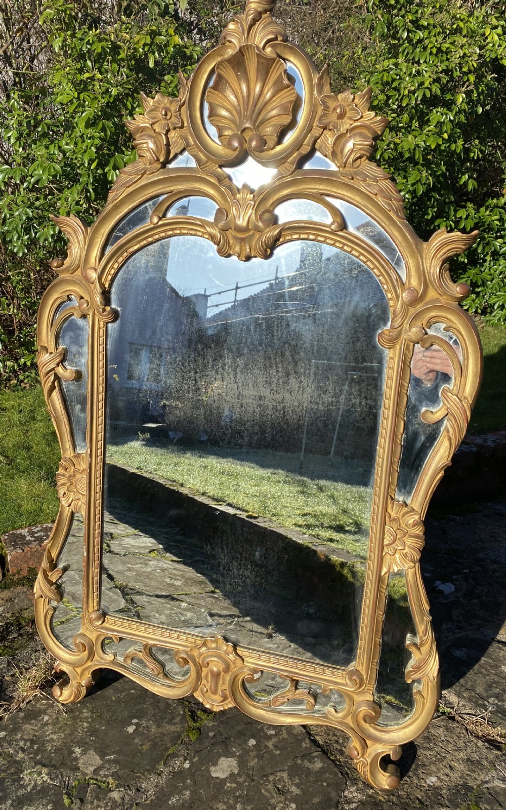French carved giltwood mirror
