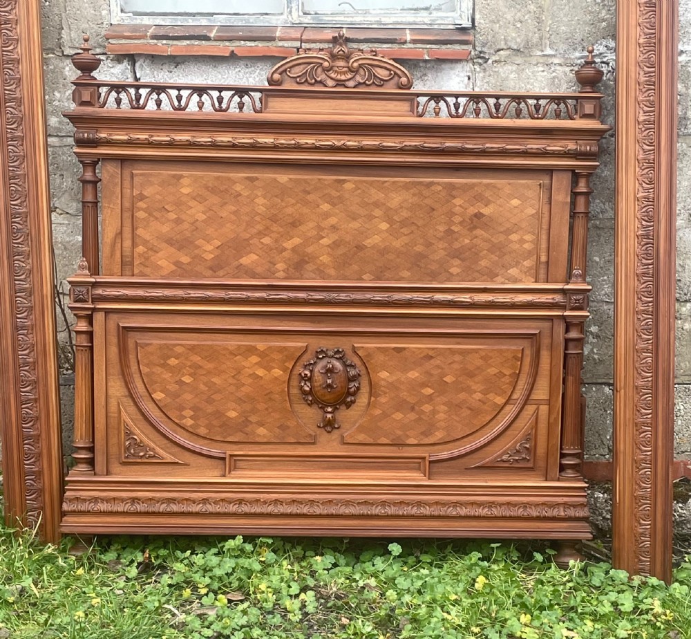 French Walnut Henry II style Bed