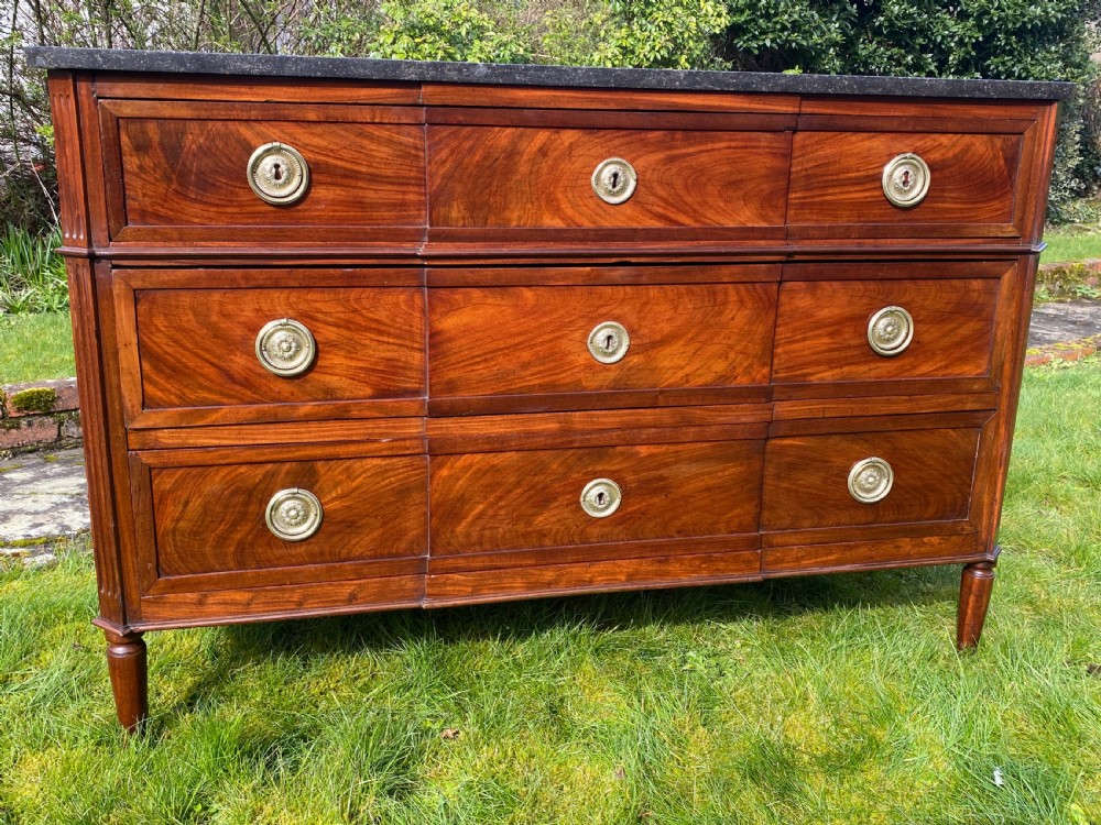 18th Century figured mahogany breakfront commode View II
