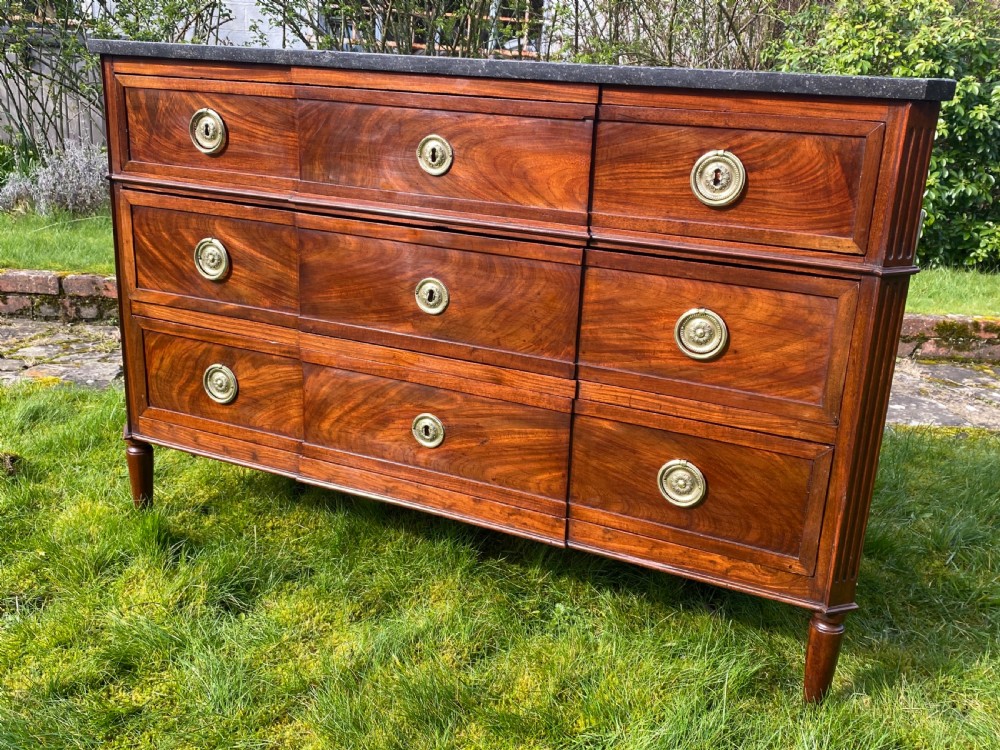 18th Century figured mahogany breakfront commode View III