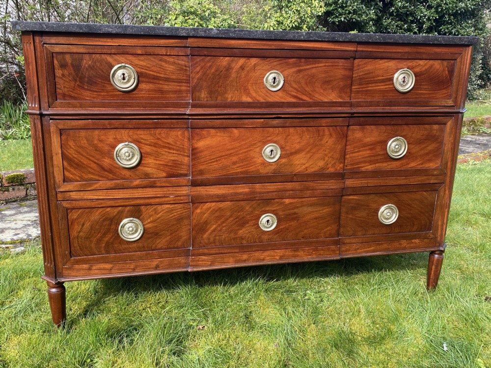 18th Century figured mahogany breakfront commode