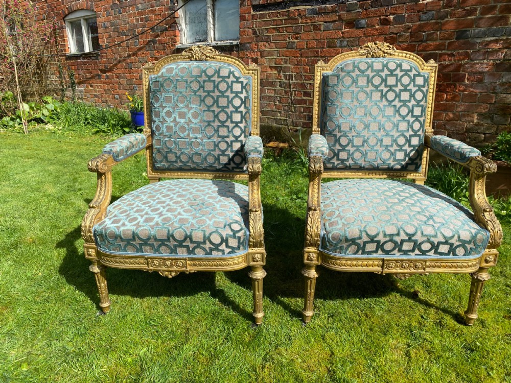 Pair of 19th Century Gilt armchairs  View II