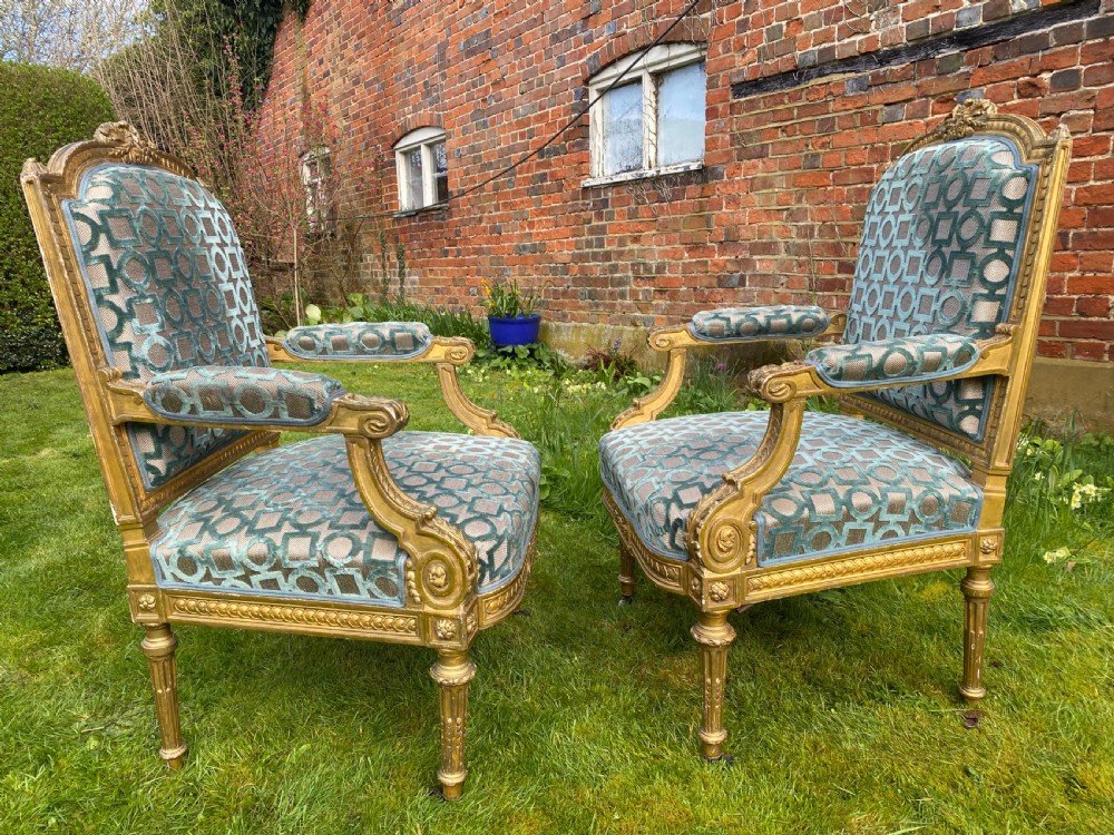 Pair of 19th Century Gilt armchairs  View III