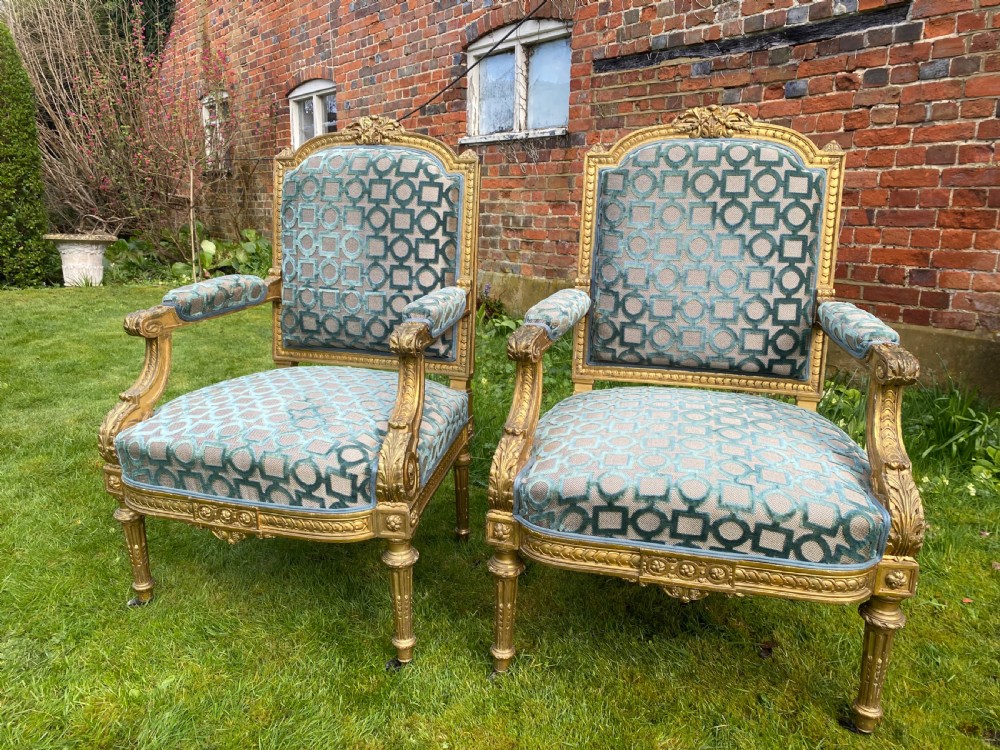 Pair of 19th Century Gilt armchairs  View VI