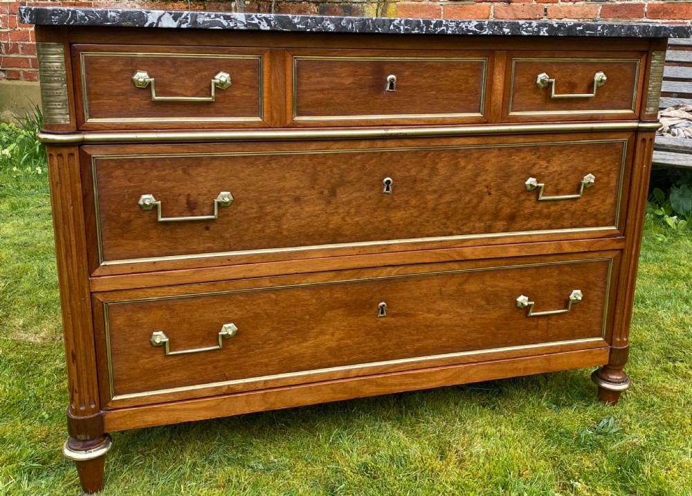 18th Century Louis XVI plum pudding mahogany commode