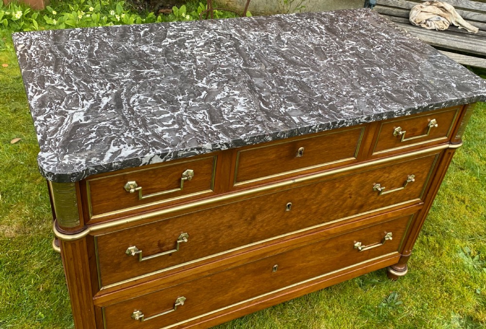 18th Century Louis XVI plum pudding mahogany commode View II