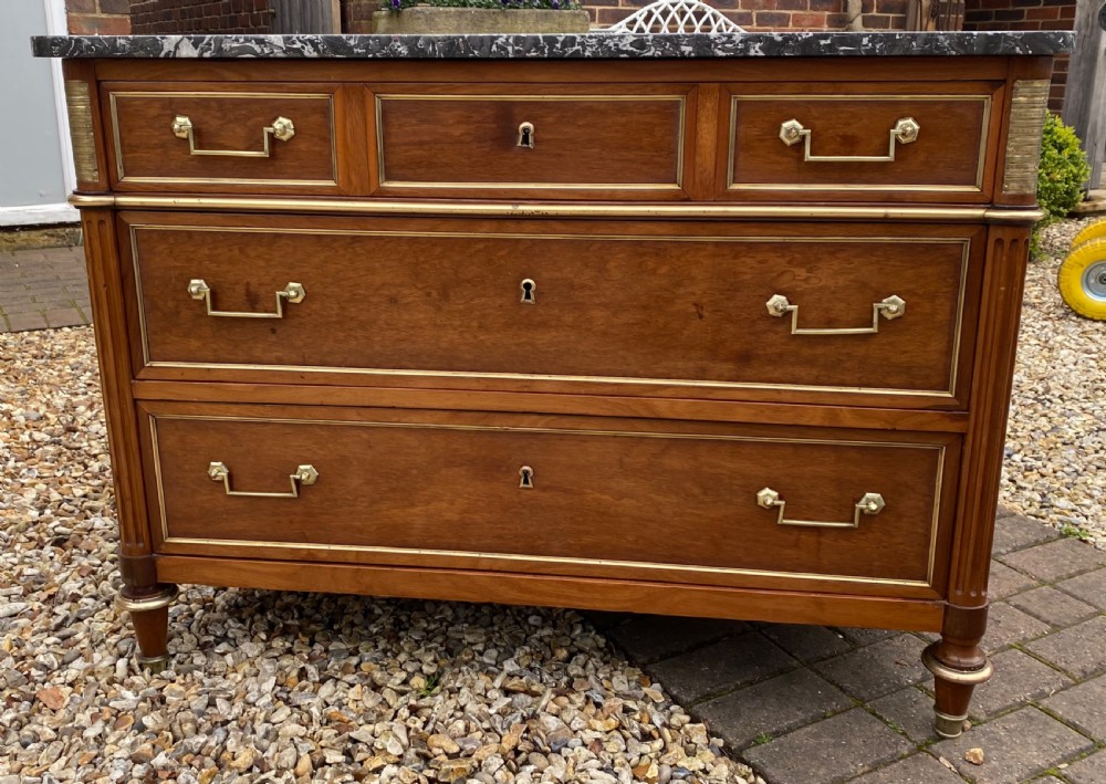 18th Century Louis XVI plum pudding mahogany commode View V