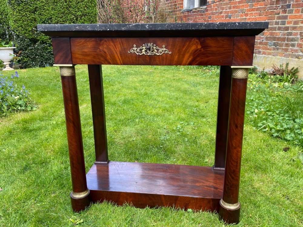 French empire console table in flame mahogany  View VIII
