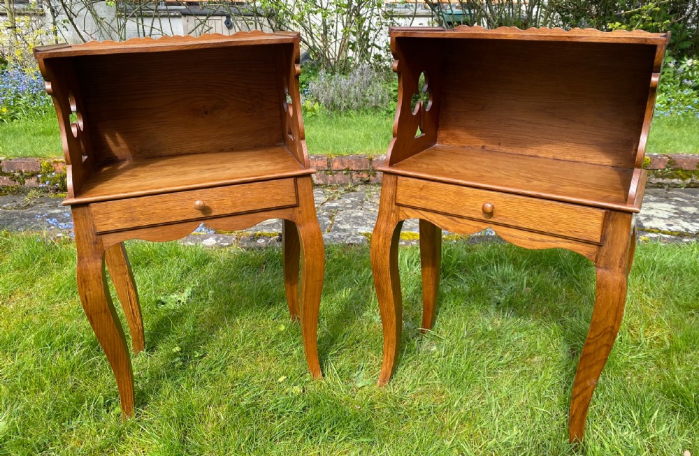 Pair of solid oak bedside tables  View II
