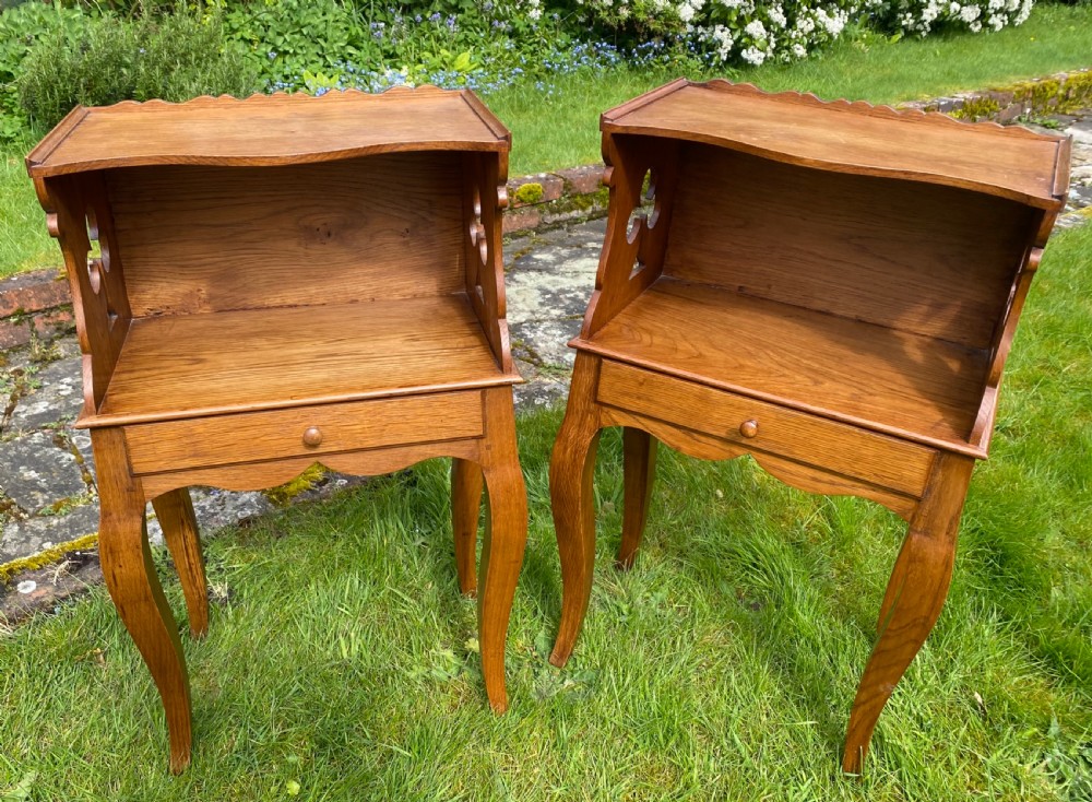 Pair of solid oak bedside tables  View V