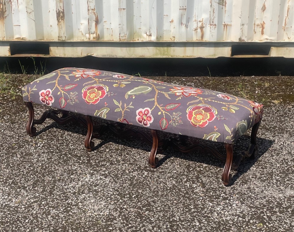  French Henri deux Style Walnut Stool 