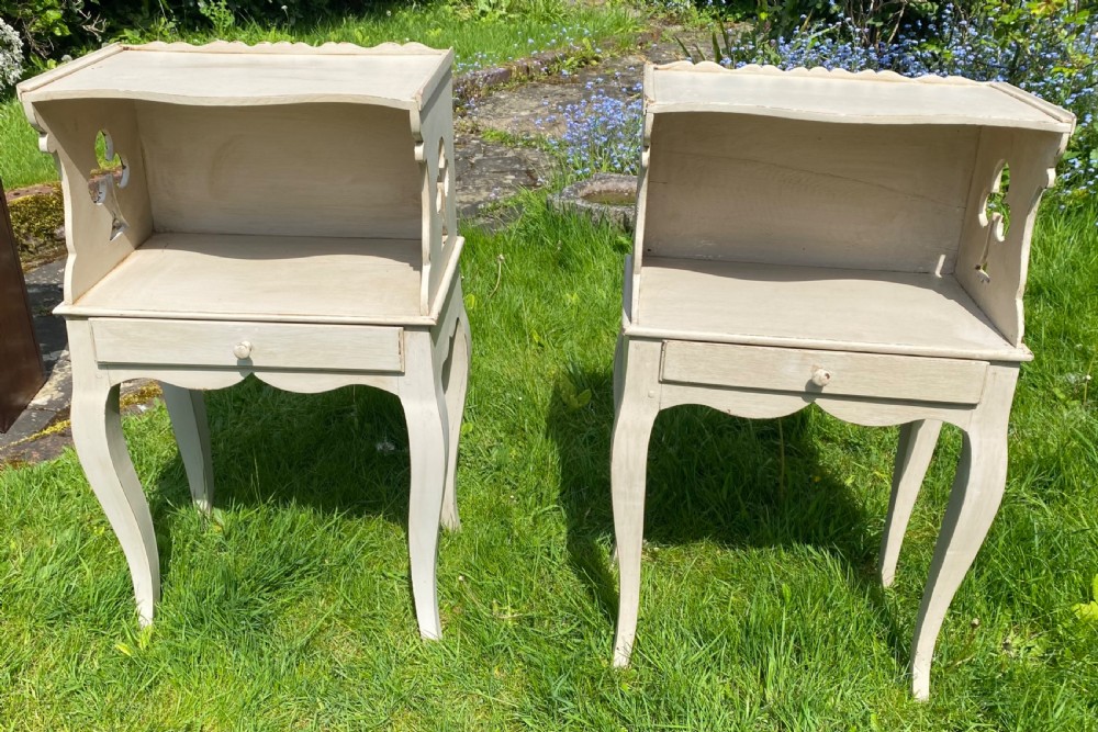 Pair of painted oak bedside tables  View II