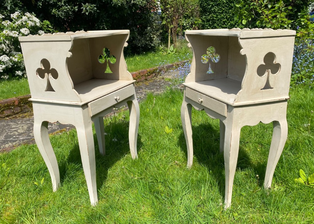 Pair of painted oak bedside tables  View IV