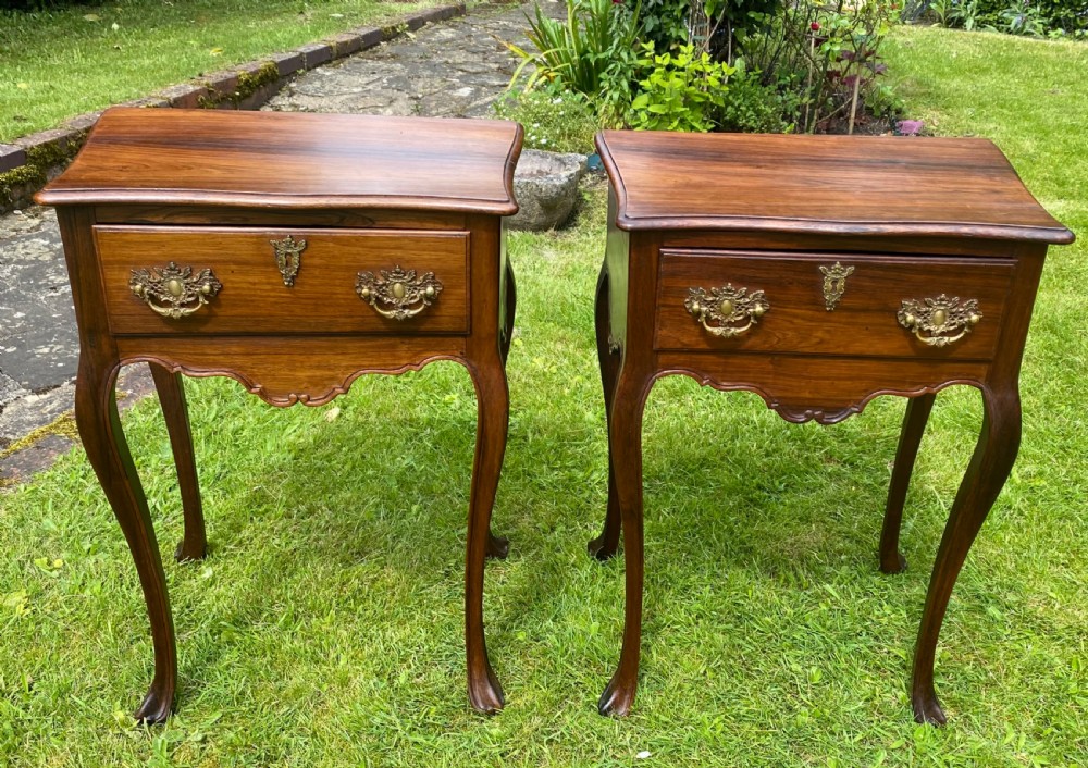 Pair of solid rosewood side or bedside tables 