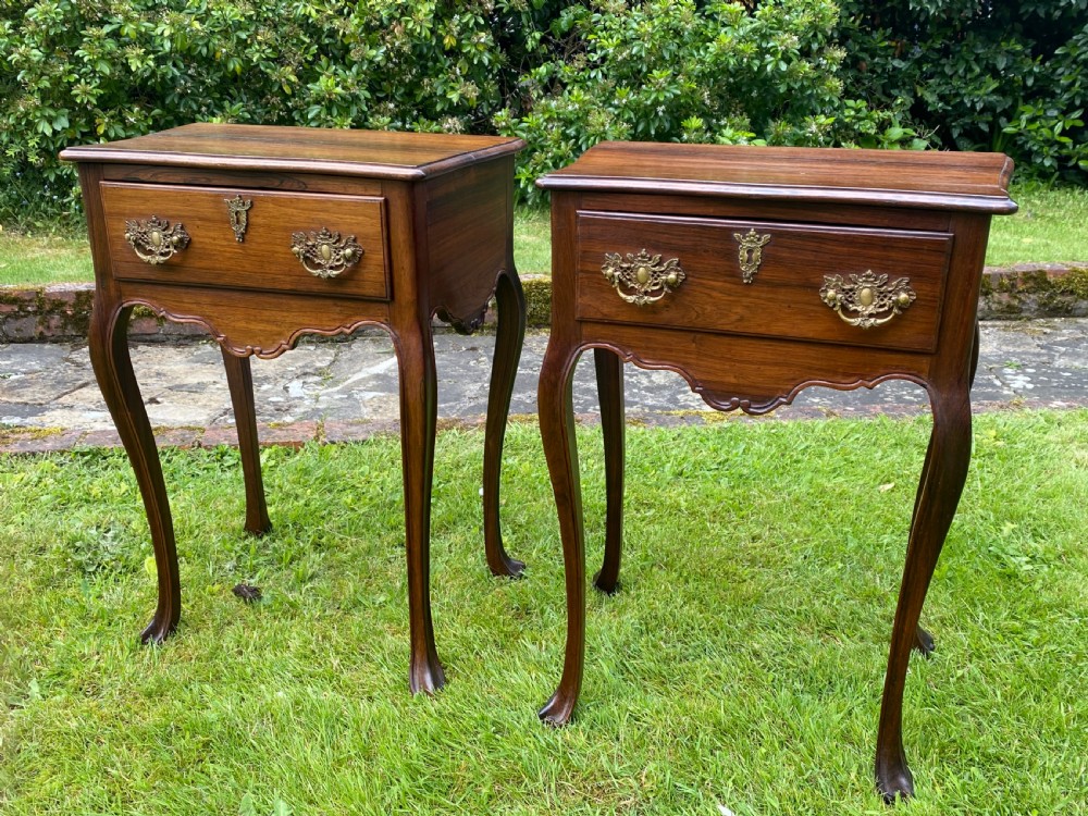 Pair of solid rosewood side or bedside tables  View II
