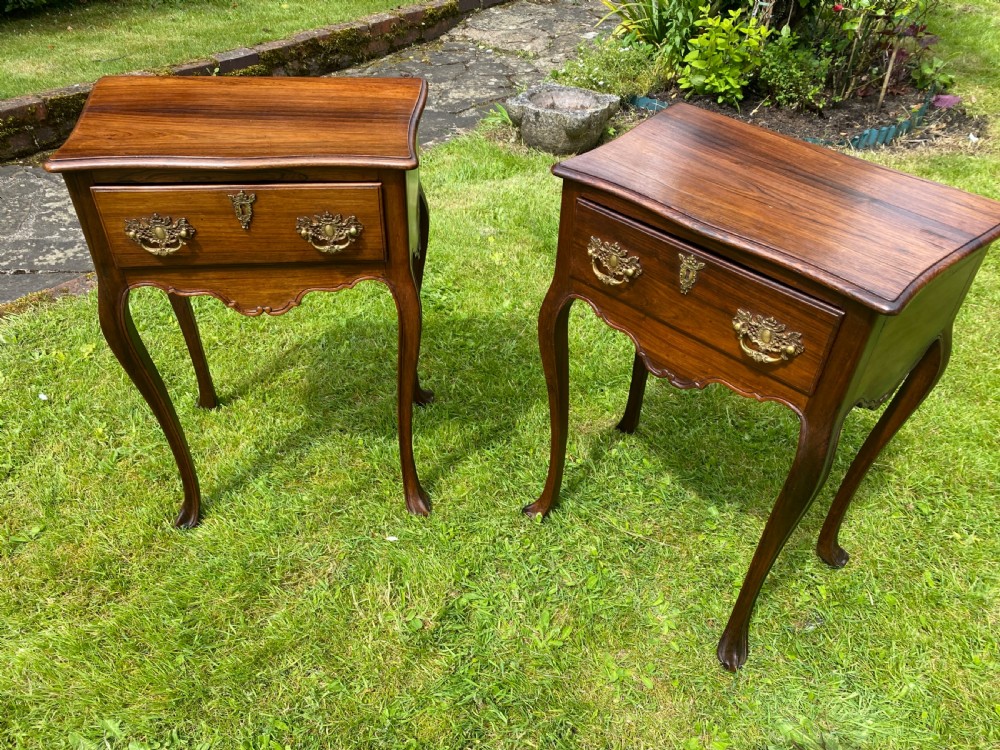 Pair of solid rosewood side or bedside tables  View V
